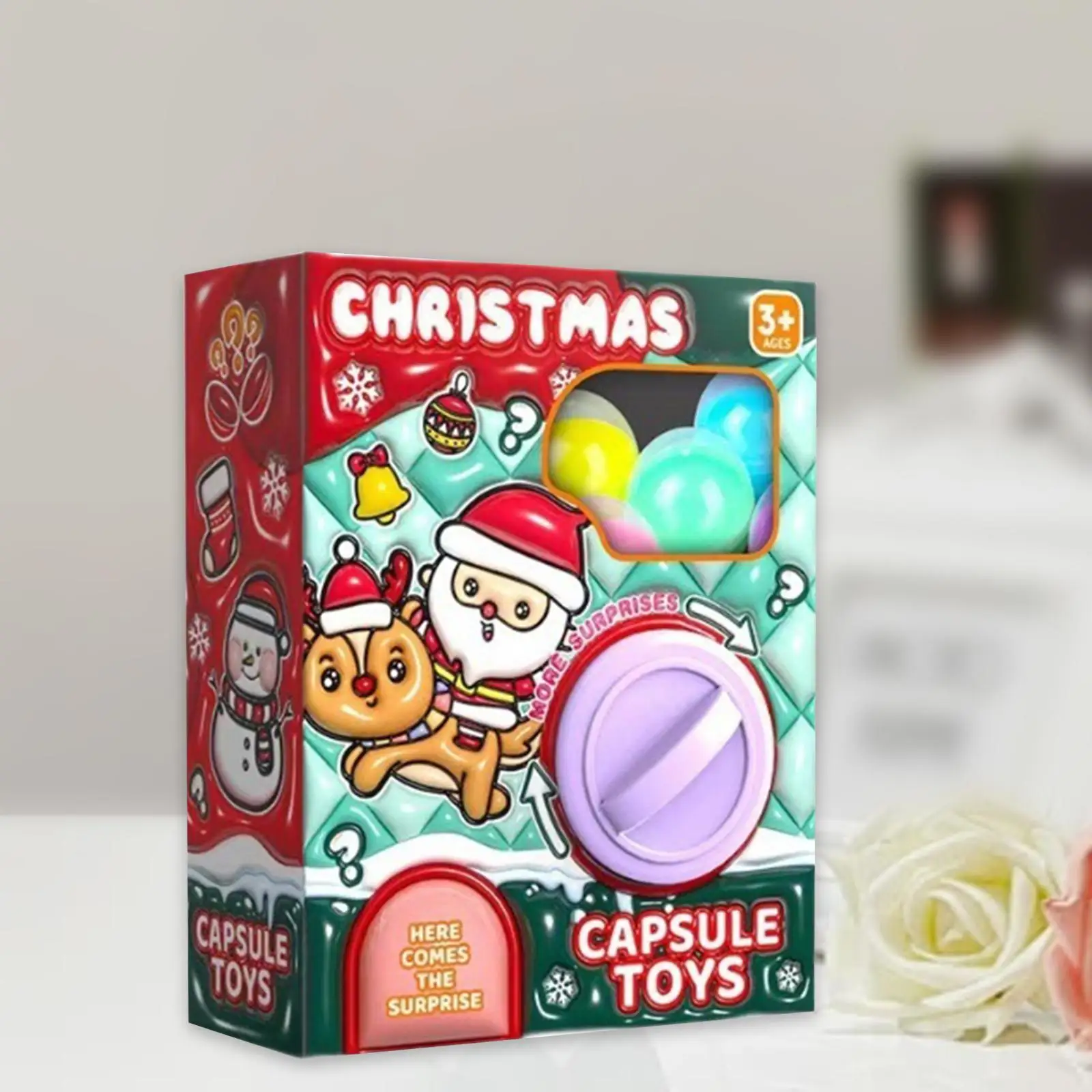 Toddler Egg Twist Machine Christmas Toy Vending Dispenser 6 Surprise Eggs for Kids Party Gift