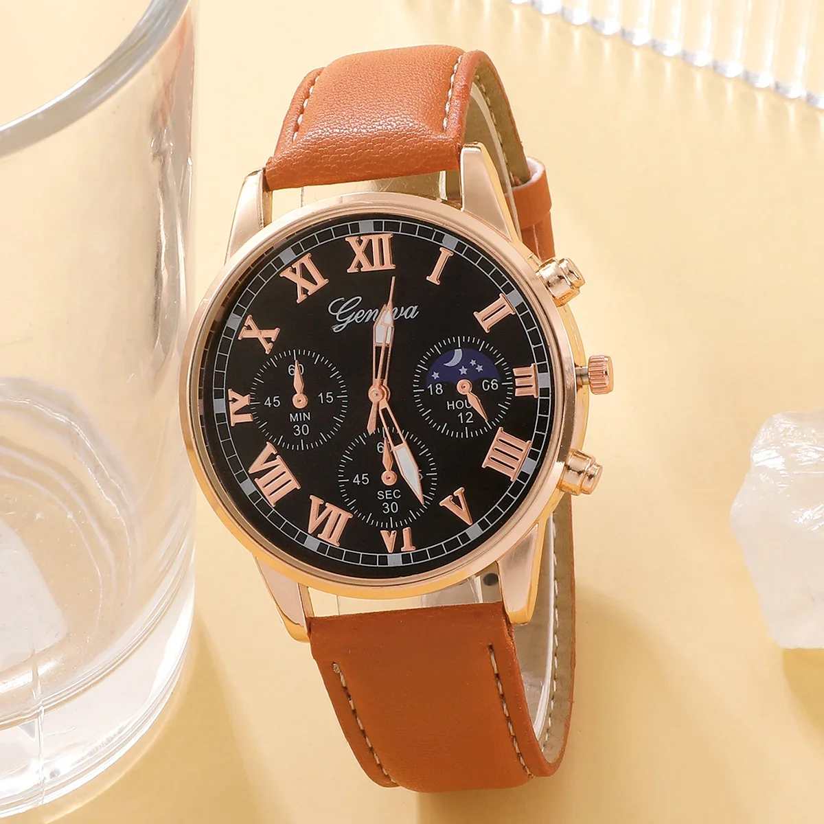 4pcs gorgeous ladies' round dial quartz watch multi style combination set, suitable for daily wear and holiday gifts