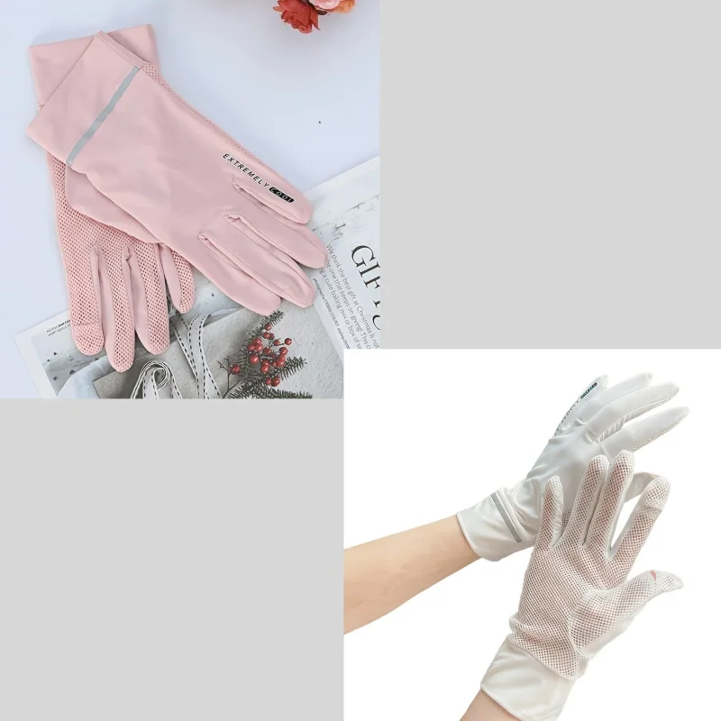 4/2 Pieces in Random Colors, Summer Gloves for Outdoor Use, Thin Ice Silk, Breathable Flip-Top Two-Finger Exposed Driving Gloves, Women's Outdoor Gloves, Halloween and Christmas Gifts