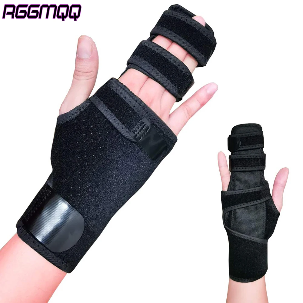 1 шт. распорка для спускового пальца — регулируемая поддержка 2/3 пальцев с металлической шиной для сломанного пальца, артрита — левая/правая рука 1 шт. распорка для спускового пальца — регулируемая поддержка 2/3 пальцев с металлической шиной для сломанного пальца, артрита — левая/правая рука