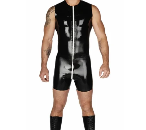 

100% латексный натуральный каучук Gummi комбинезон косплей боди спортивный комбинезон 0,4 мм S-XXL