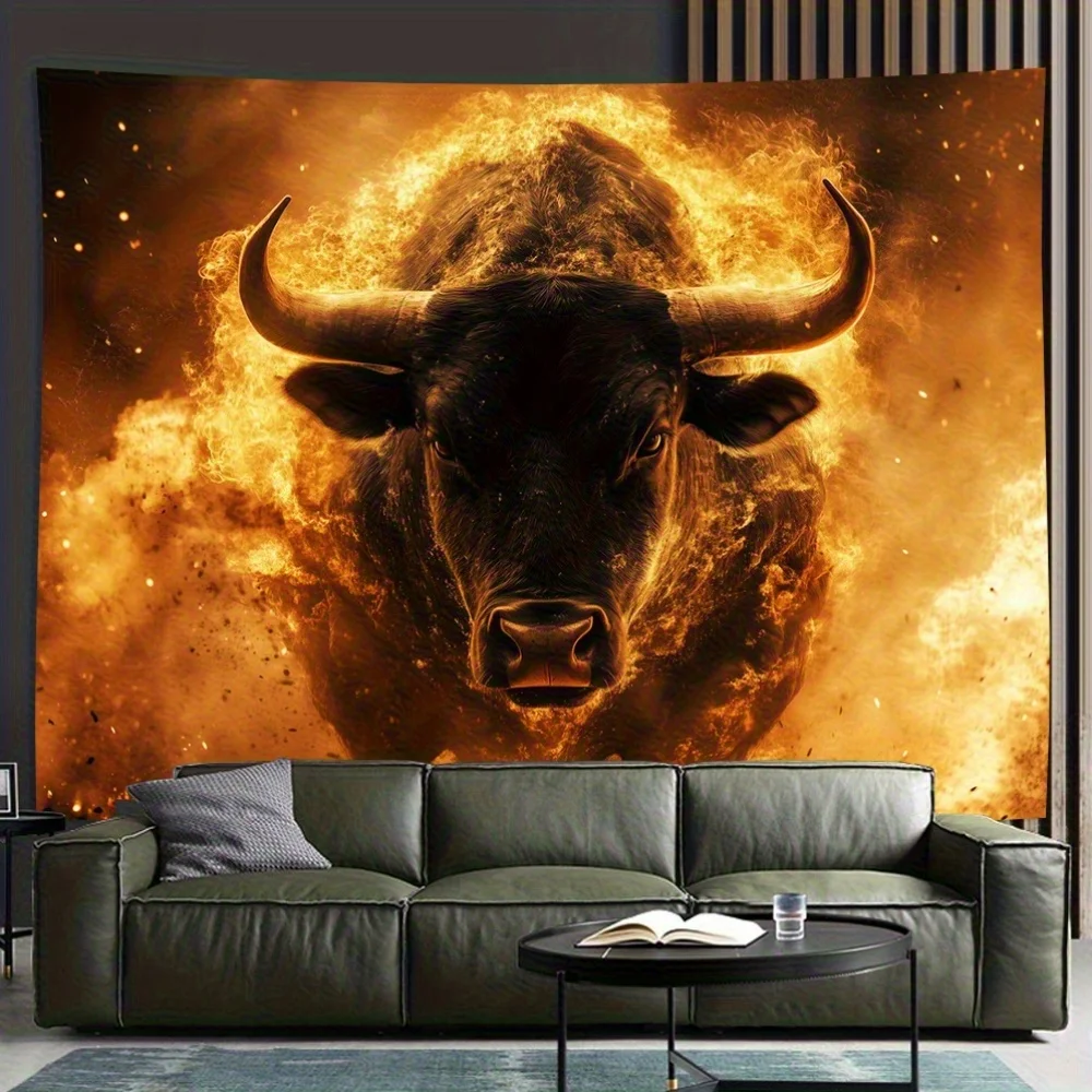 Two D Visual Effects Bull Pass Tapestry Perfect For Living Room Bedroom Office And Party Decoration Ideal Gift