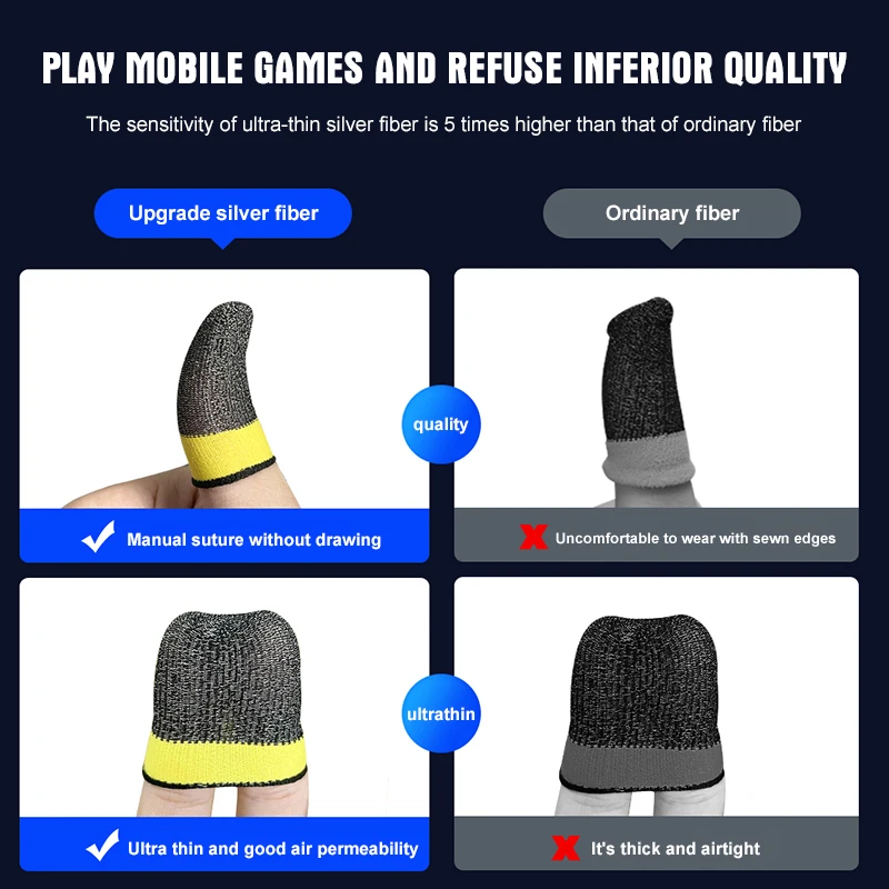 تصميم أنيق من Pubg ، تعزيز الإصبع ، الحساسية ، الراحة ، تحسين أداء الألعاب ، مضاد للعرق ، التجفيف السريع ، 1-4