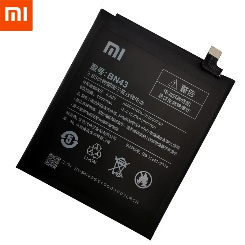 2024 años 100% batería Original Real 4100mAh BN43 para Xiaomi Redmi Note 4X Note 4 Global Snapdragon 625 baterías de teléfono Bateria