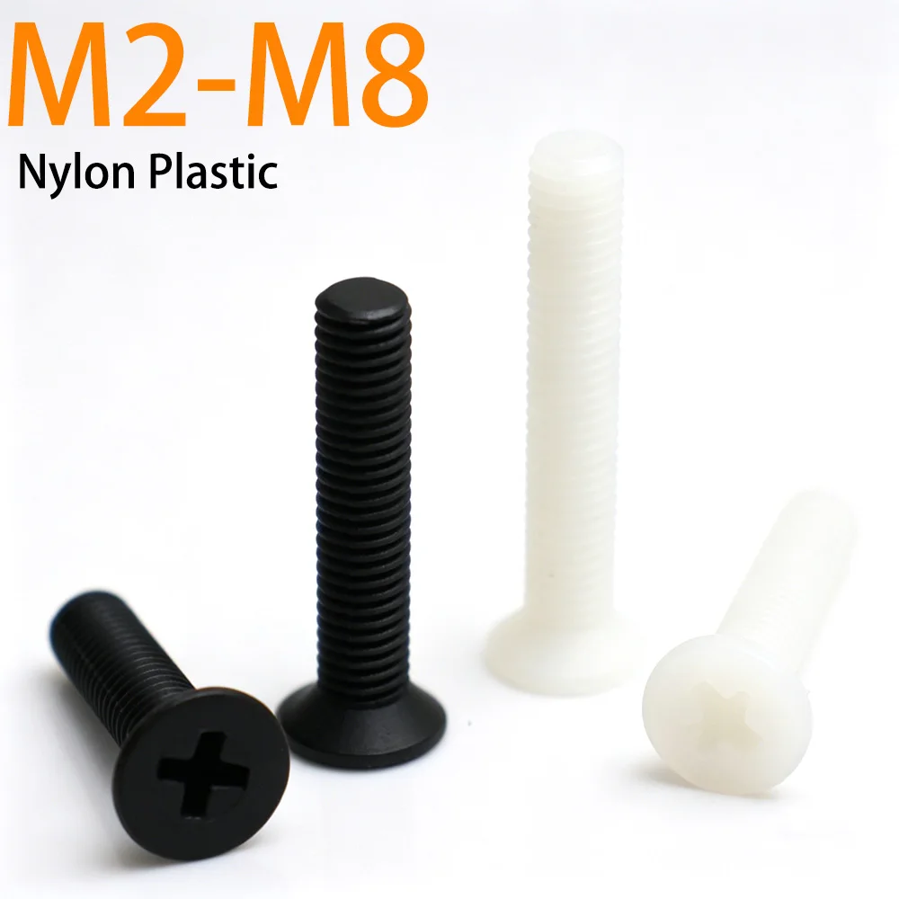 

PA66 Nylon Phillips Countersunk Head Screw Insulating Plastic Metric M2–M8