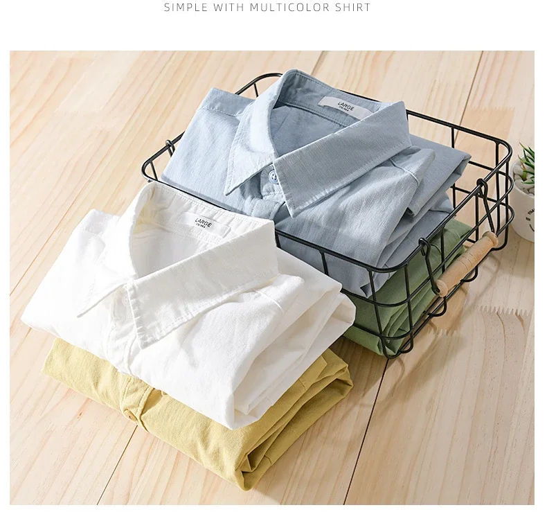 

Весенне-летние зеленые рубашки для мужчин, повседневные повседневные рубашки из 100% хлопка с верхним лацканом и карманом, базовая рубашка с длинными рукавами, мужская простая одежда