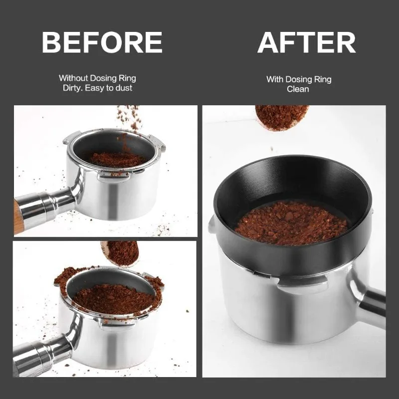 Stainless Steel Espresso Dosing Funnel Compatible Coffee Grinder Powder Dispenser Ring for Home Office Restaurant Use - view 4