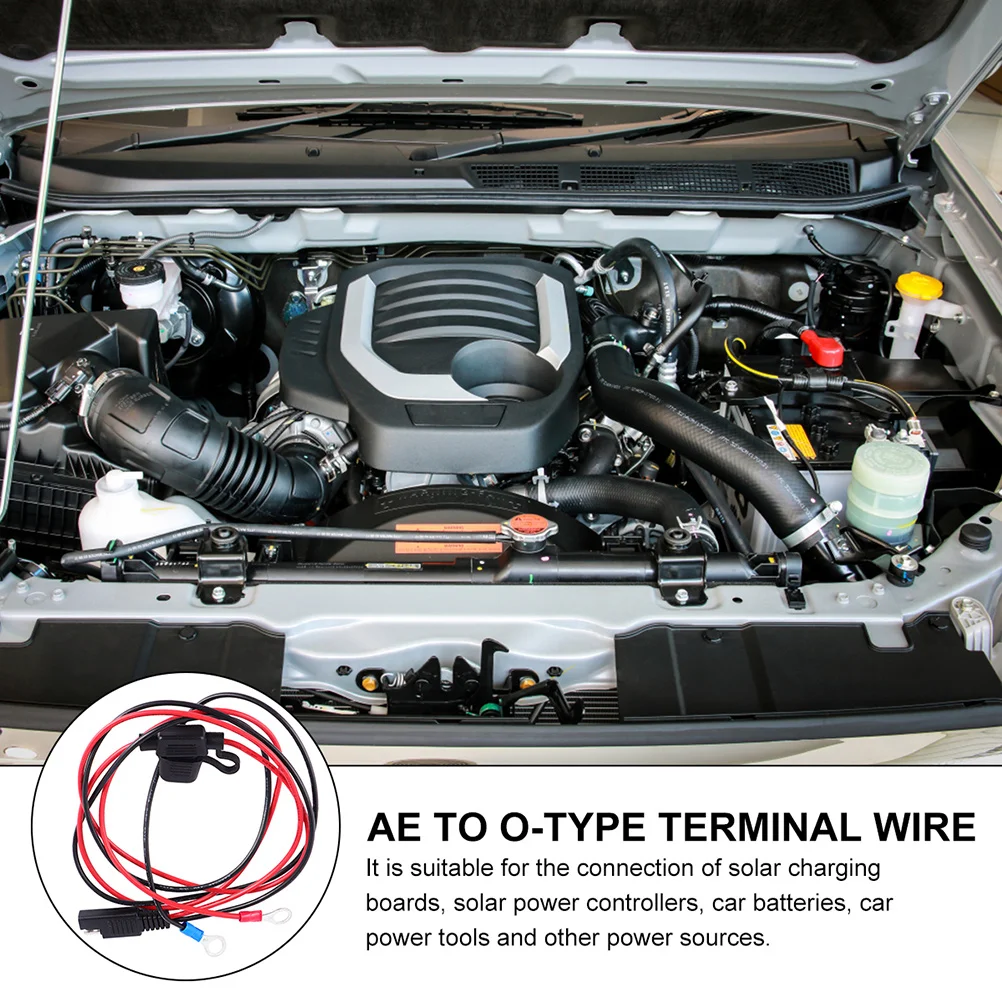 

Solar Fuse Wire Terminal Harness Extension Charge Cable Sae Ring Connector Power Supply Durable Copper Abs Quick Connect