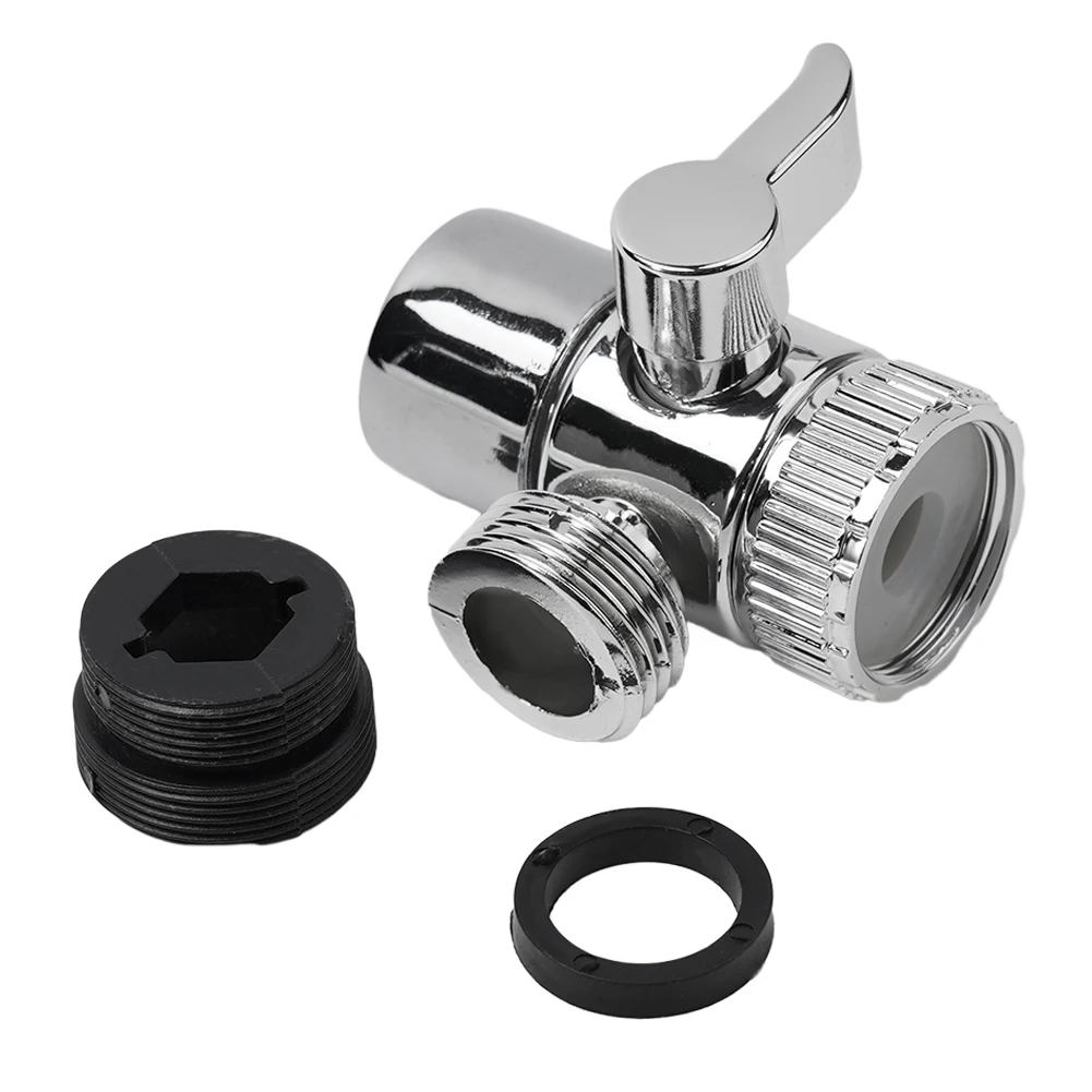 Water Tap Connector Kitchen Faucet Adapter, Three Way Diverter Valve, Switch Water Flow Between Faucet and Sprayer