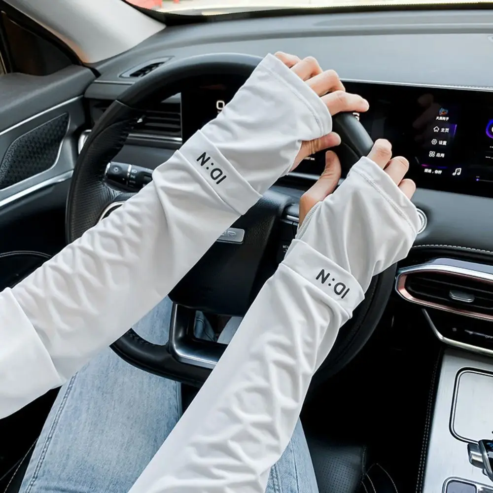 

Thin Anti-UV Ice Silk Sleeves UV Insulation Sun Protection Sunscreen Sleeve Arm Covers Long-sleeved Glove Cycling Gloves Outdoor