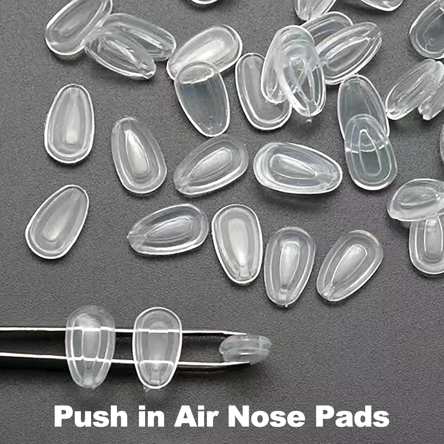 5 Pairs Silicone Nose Pads for Glasses, Soft Push-In Replacement for Sunglasses, Clear