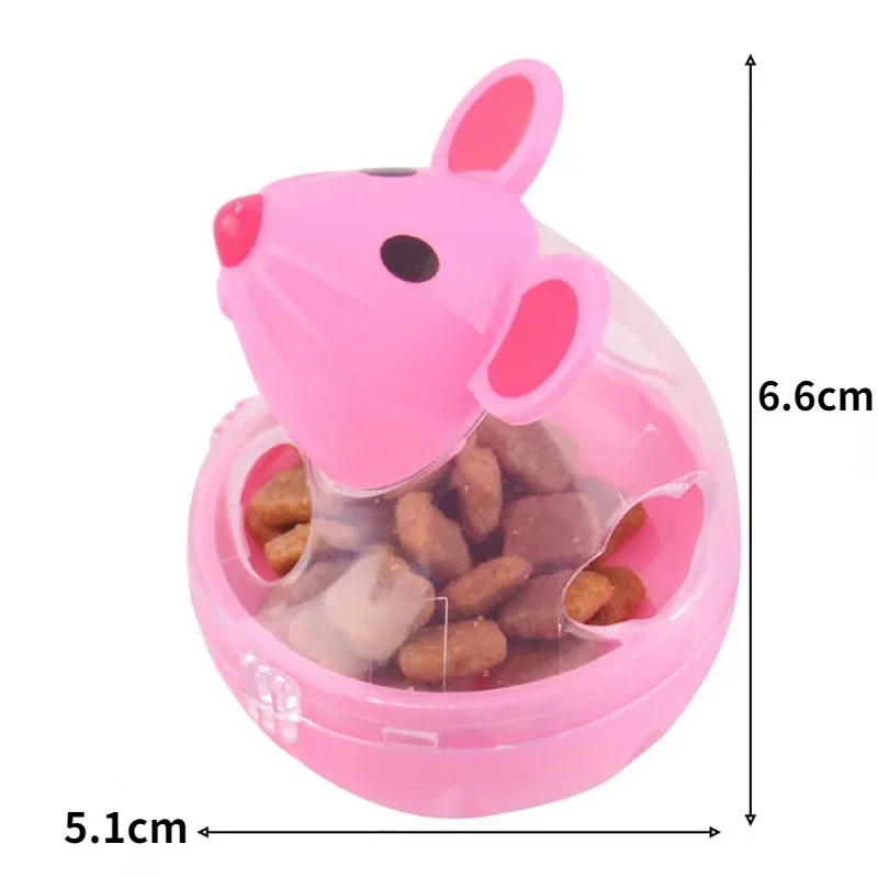 Pet Feeder Cat Toy Mouse Food Rolling Leakage Dispenser Bowl Playing Training Funny Toys for Cat Kitten Cats Toy Pet Supplies