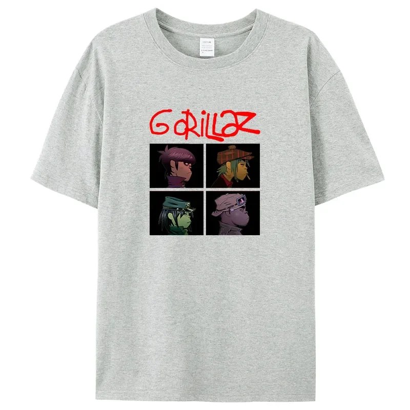 Rock Print T-Shirts Music Band Gorillazs Punk 90s Casual Fashion New Men Short Sleeve Plus Size Pure Cotton T-Shirt Unisex