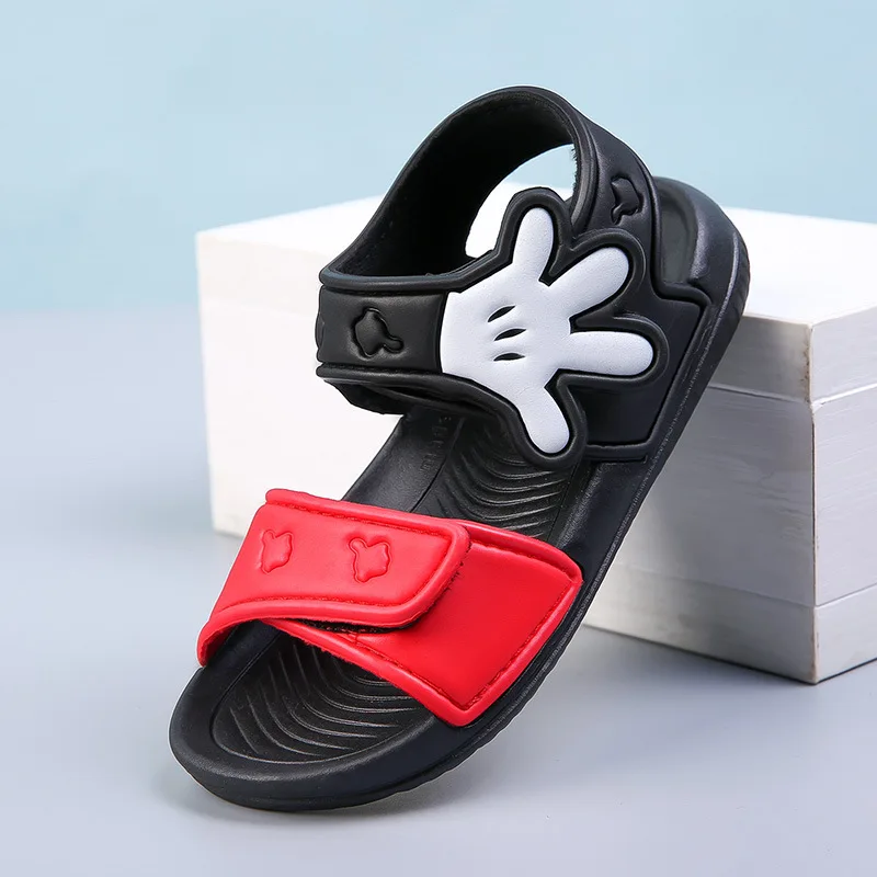 Disney Mickey Mouse Sandals Slippers Cartoon Anime Summer Kids Baby Soft Non-slip Sandals Boys Girls Beach Outdoor Casual Shoes