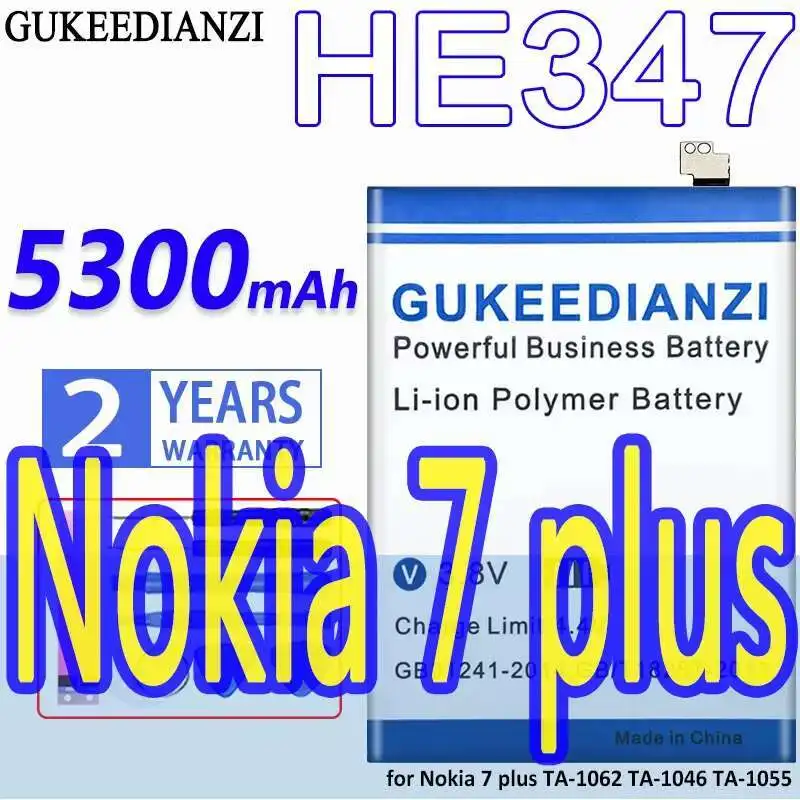 

HE347 Аккумулятор мобильного телефона 5300 мАч для Nokia 7 Plus TA-1062 TA-1046 TA-1055 Хорошая низкотемпературная производительность