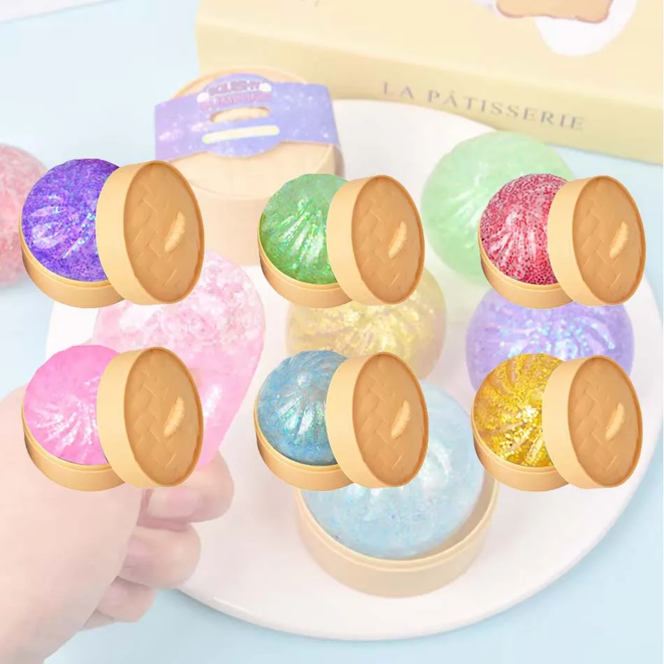 New sale Colorful dumpling squishies Stress Balls Reusable Low Rebound Decompression Toys Dough Ball Unique Home Decoration Gift