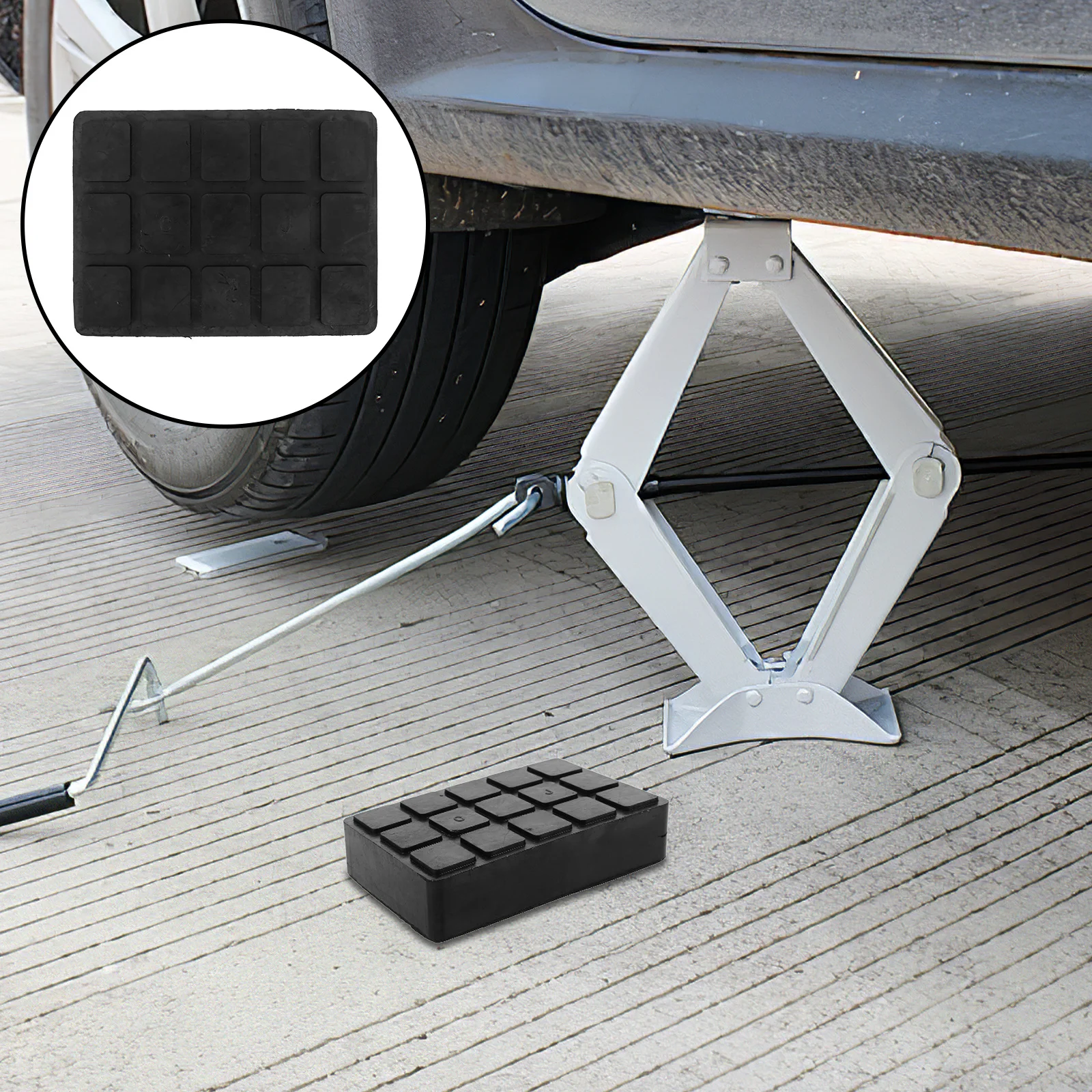 

Rubber Block Jack Pad Thickened Lift Pads Floor Stand Car Jacking Durable Stable Heavy Duty Auto Maintenance Tire Change