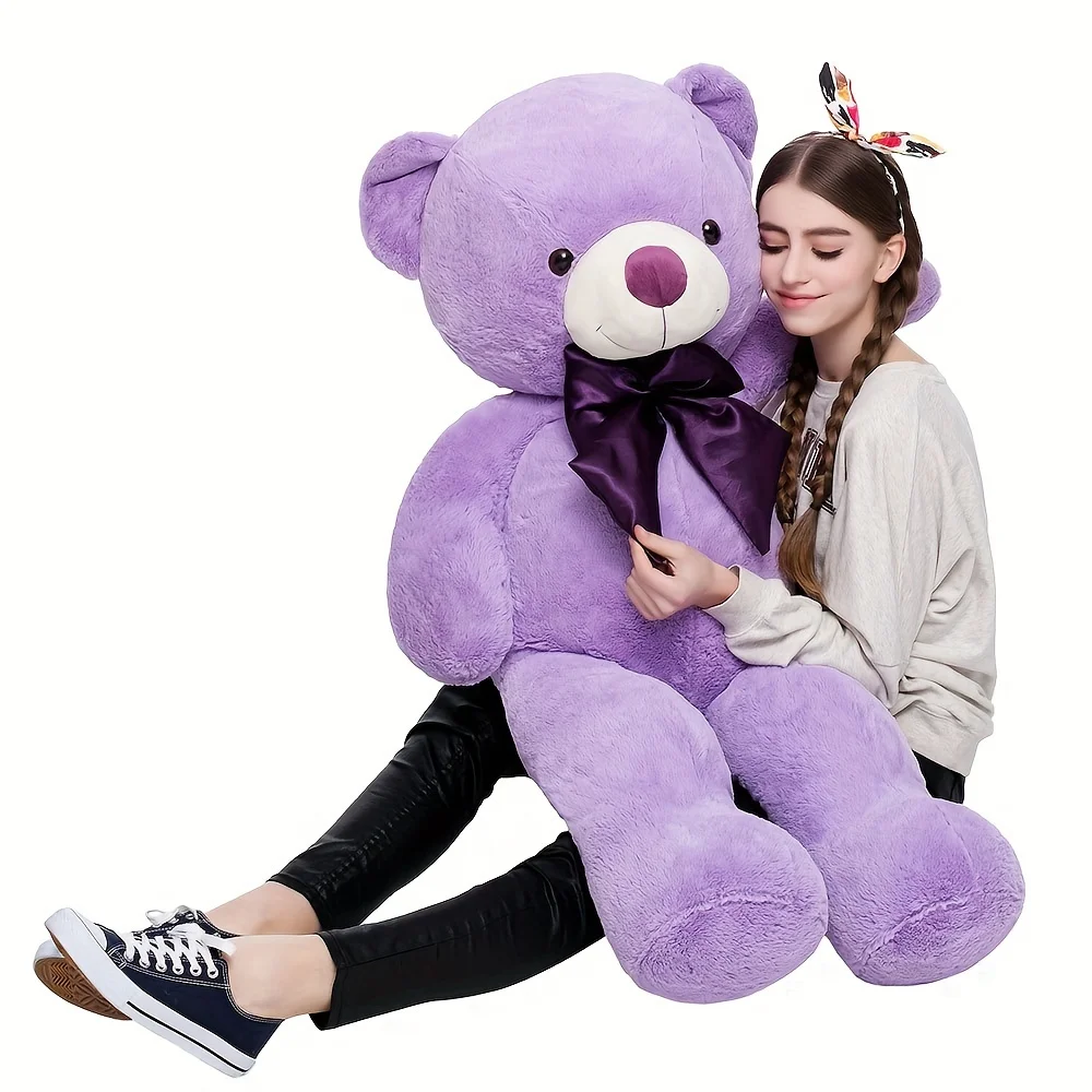 47 Inch Giant  Teddy Bear Plush Stuffed Animals, Purple, For Girlfriend Or Kids