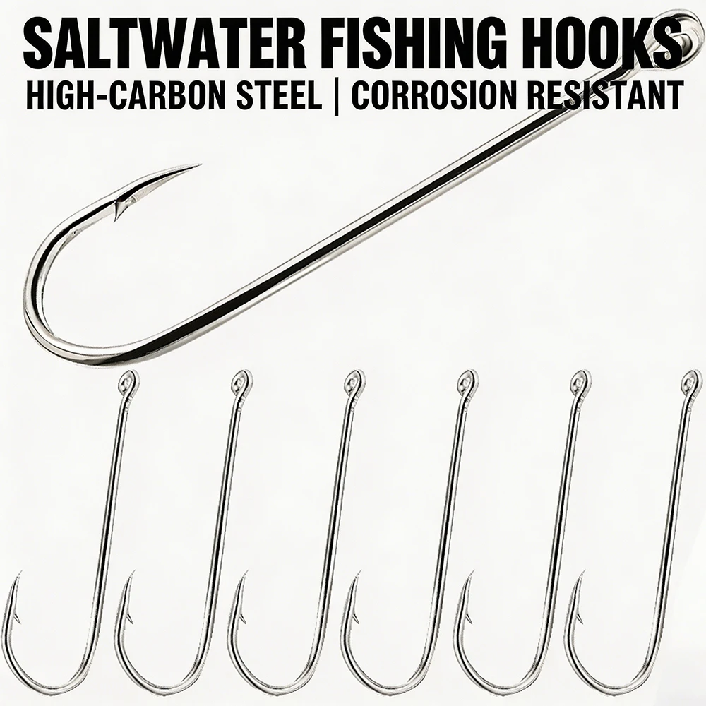 50 Pcs Long-Handled Fine Wire Aberdeen Fishing Hooks for Sea And Freshwater Use Fishing Accessories