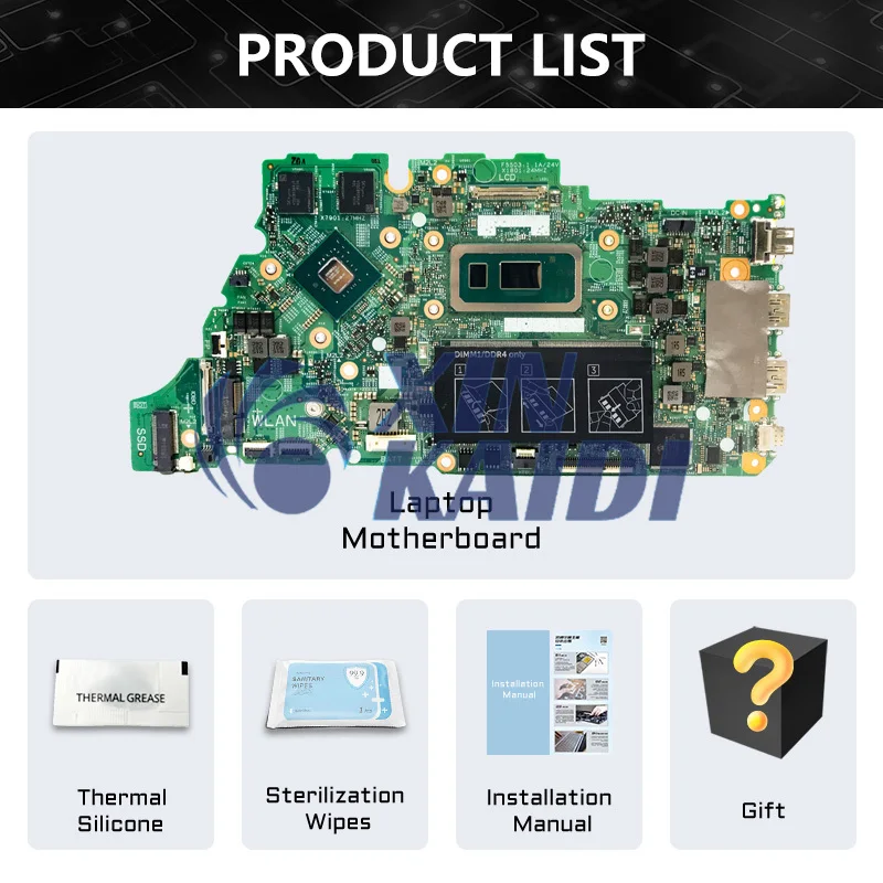 Motherboard Laptop untuk DELL Inspiron 5490 18778-1 00V7R1 01M6H4 0355T5 Notebook Mainboard I3 I5 I7 10th Gen CPU 4G 8G RAM