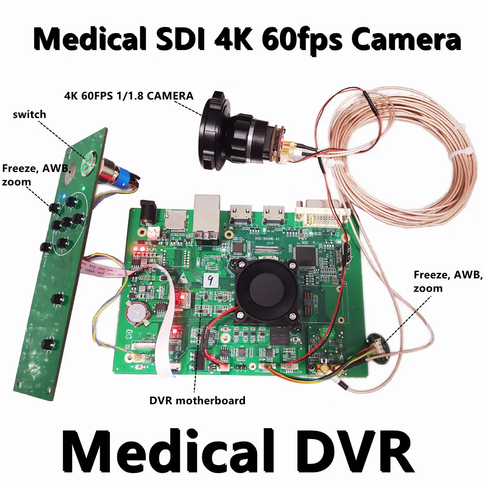 Medical SDI 4K 60fps Camera DVR Endoscope Camera Modules Customized PCB Board Endoscope Camera SDI Module Camera Auto Focus