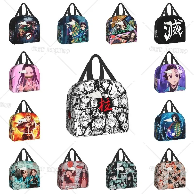 

Demon Slayer Insulated Lunch Bag for Women Kids Portable Kimetsu No Yaiba Cooler Thermal Lunch Box Camping Travel Picnic Bags