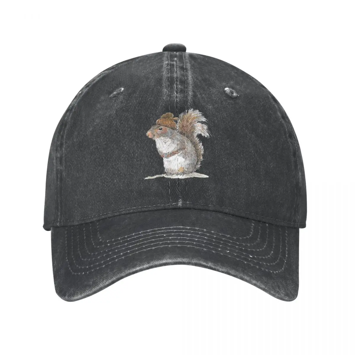 Squirrel with an Acorn Hat Cowboy Hat cute Military Tactical Cap Hip Hop Anime Hat Man Women's