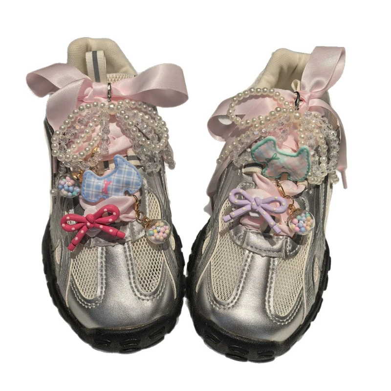 [Cute Sneakers Charm] 16PCS Shoe Boot Accessories Bow, dog Charms for Sneakers & Boots, Fashion DIY Decorative Embellishments