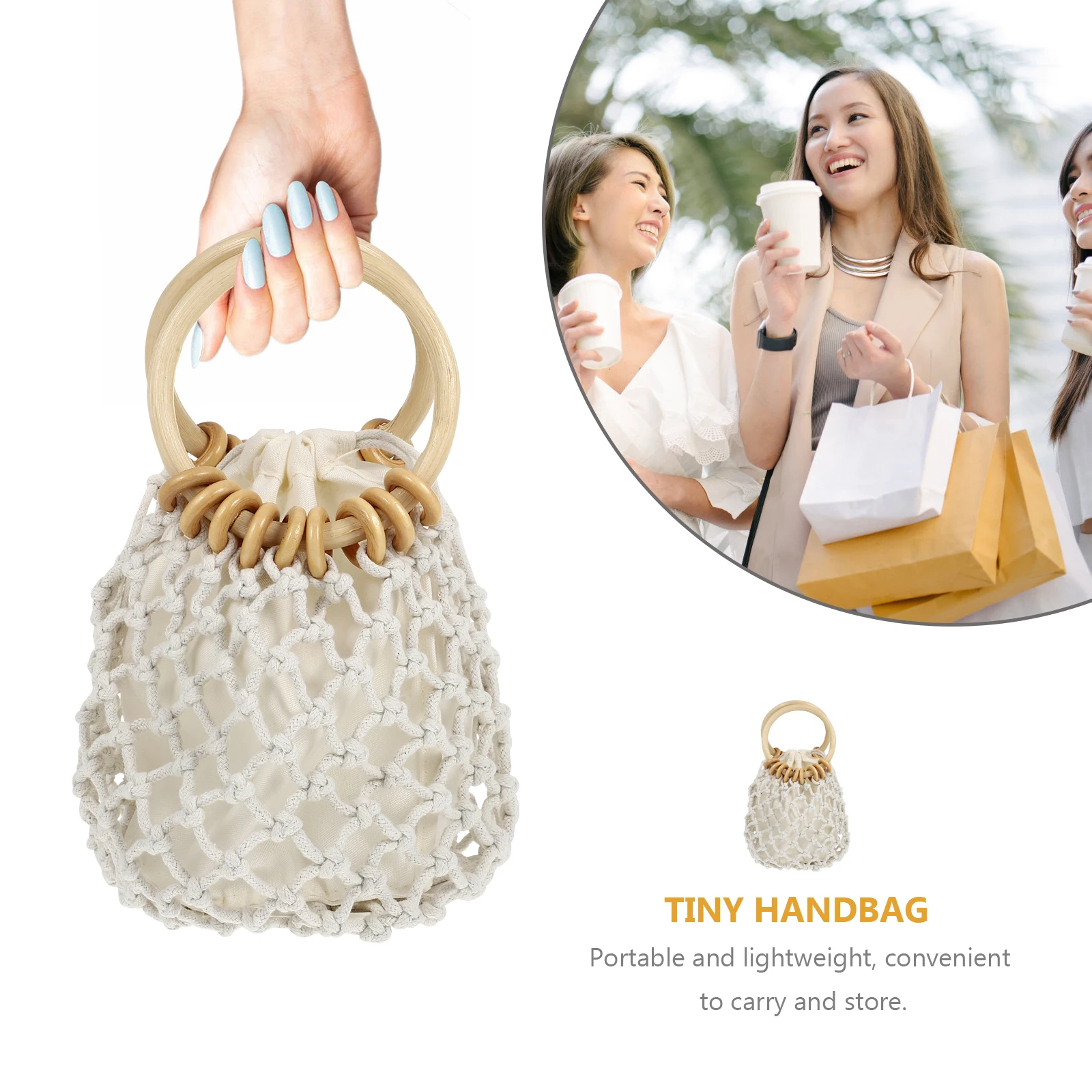 

Cotton Woven Handbag Women Small Clutch Drawstring Beach Pouch Summer Fashion Mini Crossbody Casual Travel Purse For Girls