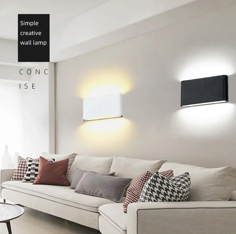 DC12-24V Wall Light Aluminum 6W 12W Indoor Wall Lamp IP65 Waterproof Up Down Corridor Lights for Home Stairs Bedroom Bedside view 2