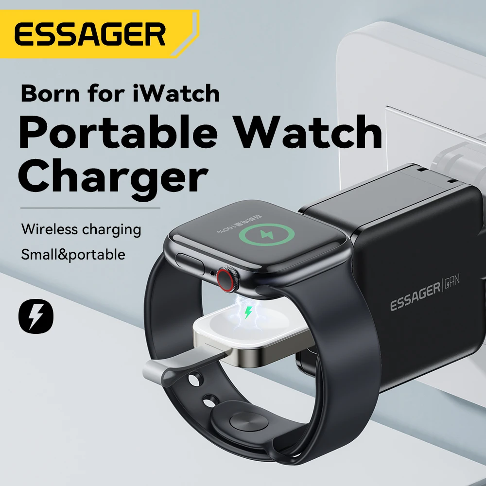 Essager Magsafe Charger For Apple Watch Series 8 7 6 5 4 Portable Magnetic Fast Wireless Charging Dock Station For Apple Watch