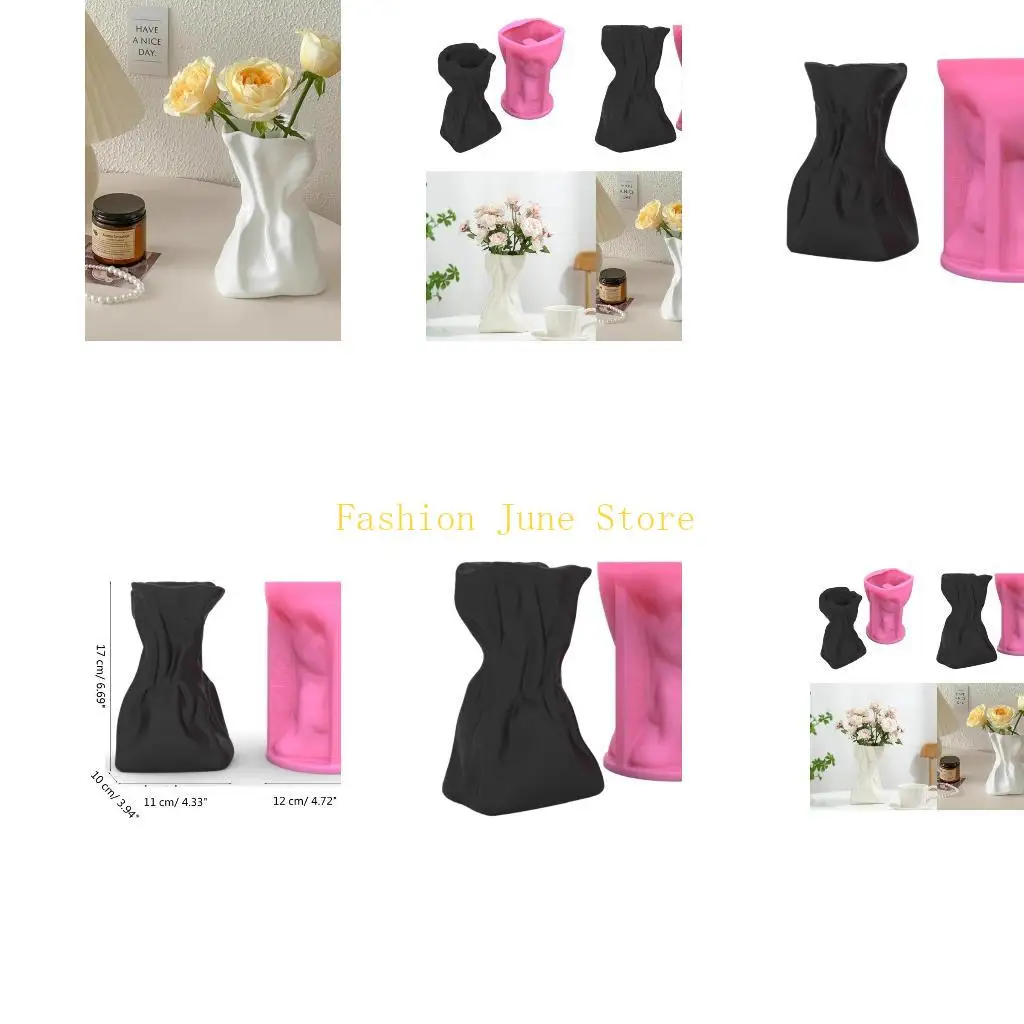 

N5KA силиконовая форма плиссированные карманные формы для ваз DIY ремесленная форма силиконовый материал