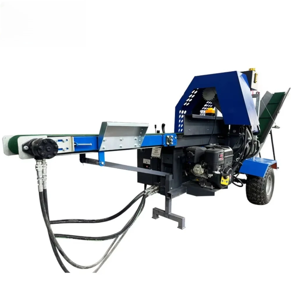 Forestry Machinery 20T Portable Wood Firewood Processor Electric Powered Engine Bearing Log Splitter Conveyor