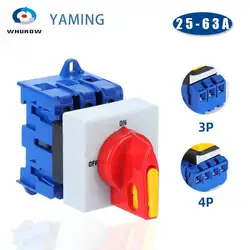 YMD11-C Sereis OFF-ON Panel DIN Rail Mounting 3/4P 690V 25/32/40/63/80/100A Isolator Switch Padlock Disconnect Replace LW30