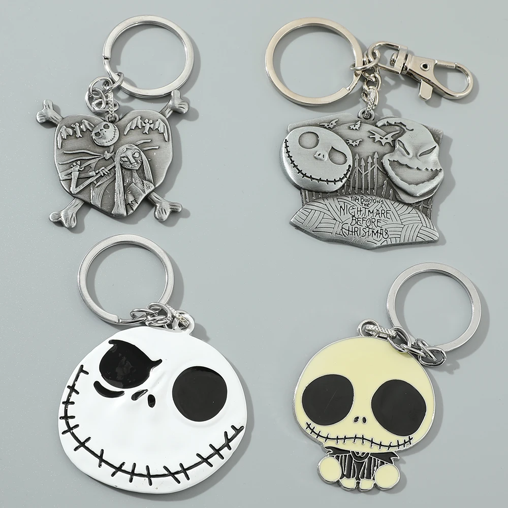 

Nightmare before Christmas Keychain Jack Skellington Sally Model Halloween Themed Keyring Jewelry Accessory Gift