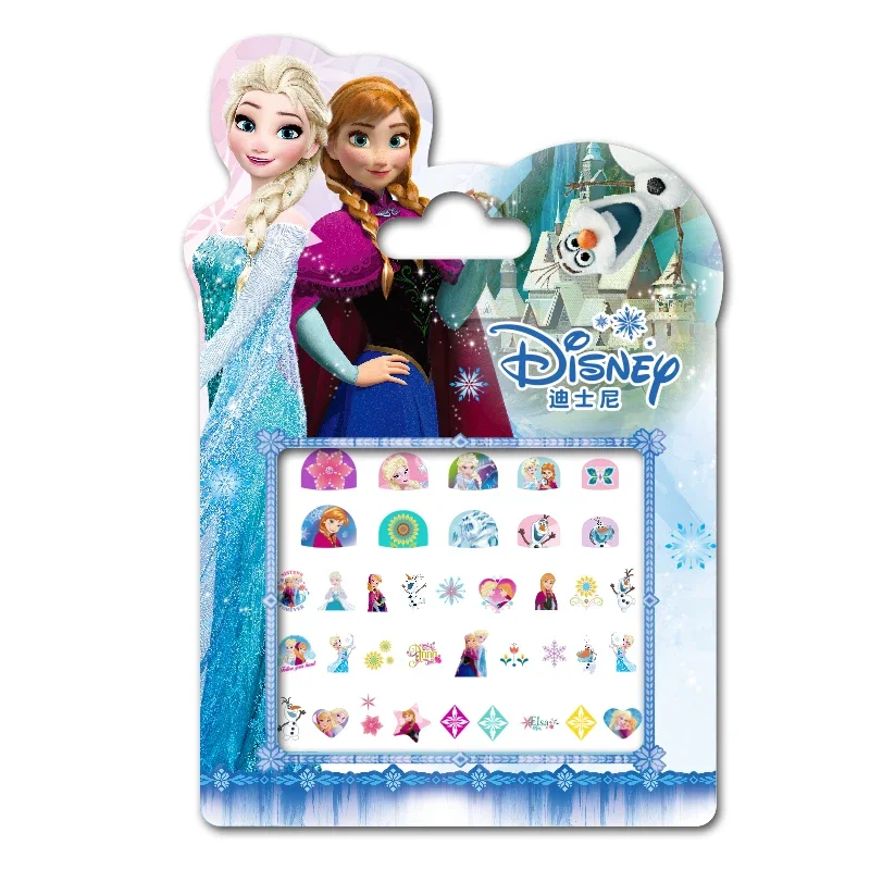 Random1pcs Frozen Princess Elsa Anna Makeup Nail Stickers Toys Anime Action Figure Disney Mickey Minnie Kids DIY Birthday Gifts