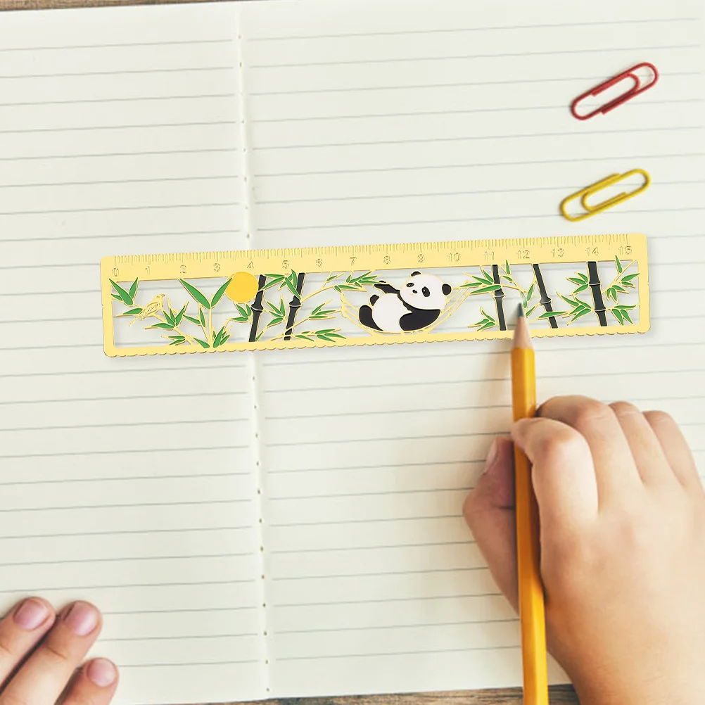 

2pcs Retro Bookmark Metal Decorative Ruler Straight Edge Page Marker Gift For Readers Women Men School Stationery Supply