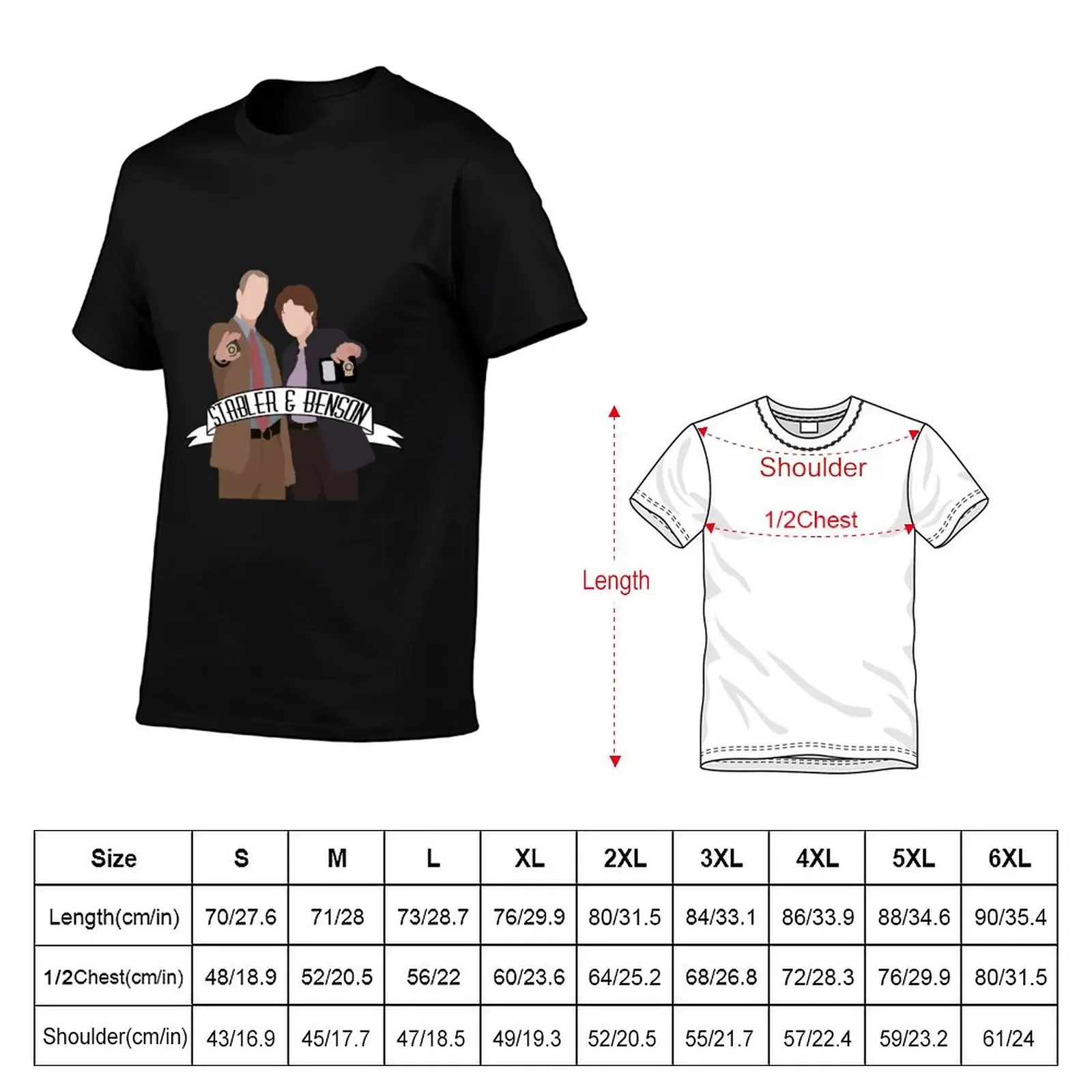 Detectives Stabler and Benson T-Shirt funny shirt cotton graphics cotton man t-shirts customizeds t shirts for men graphic