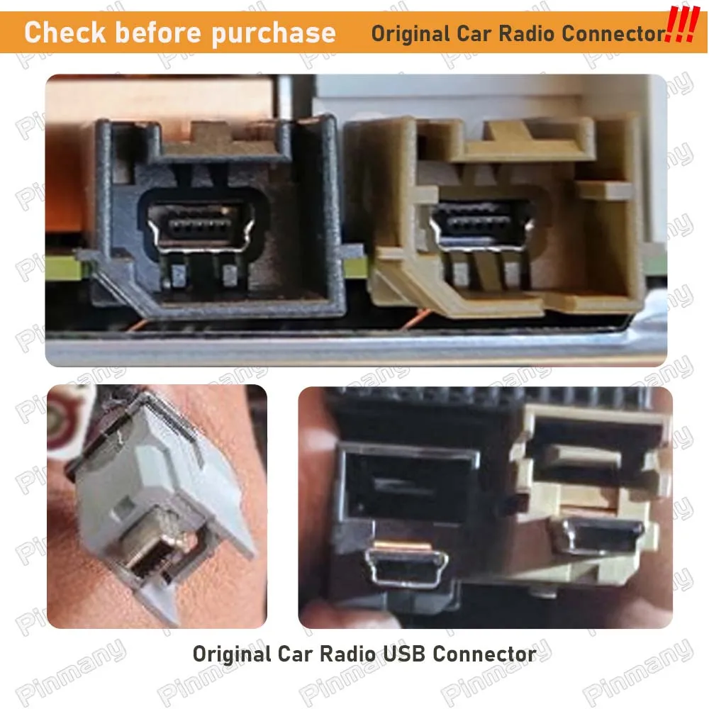 Pinmany Car Radio USB Cable Connector 4-pin 6-pin USB2.0 Audio Data Wire Harness Adapter for Opel, Chevrolet, GMC, Fiat view 6