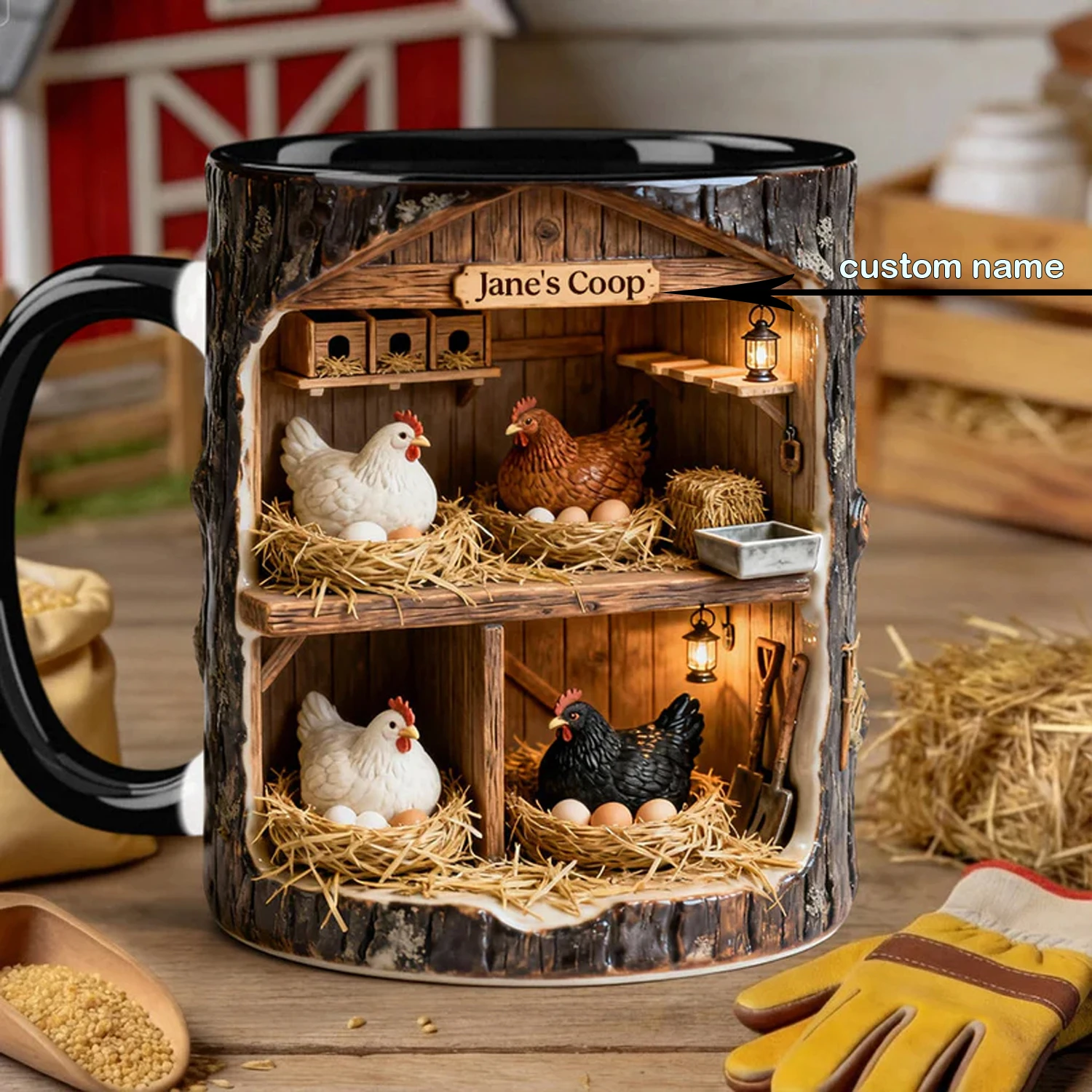 Farm Owner Gift Custom Name Ceramic Mug Personalized Engraved Cup