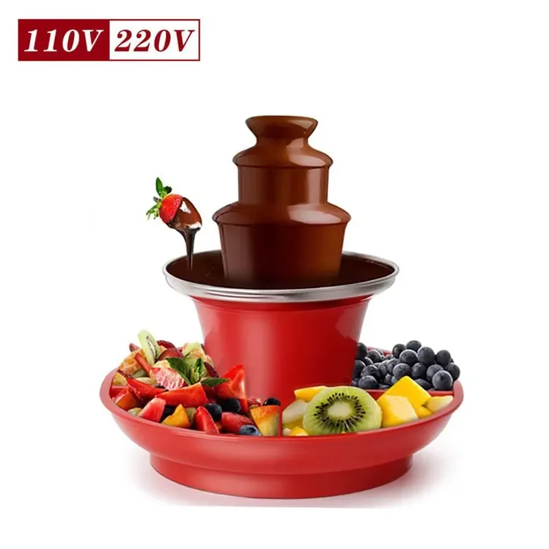 Three-layer chocolate fountain machine, melting tower, waterfall lava machine, US standard removable chocolate waterfall
