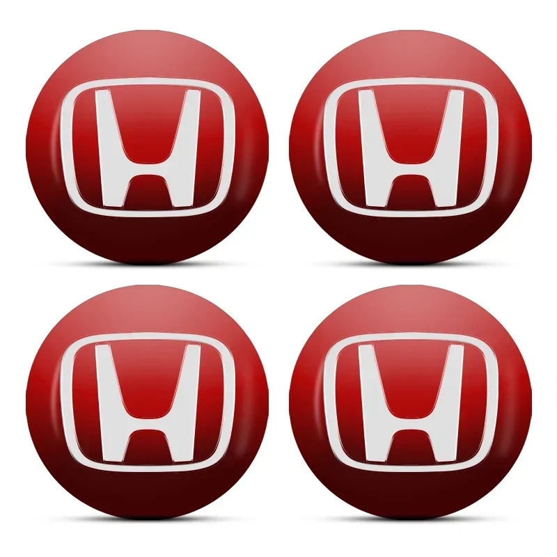 4Pcs 56mm Car Wheel Center Hub Cap Logo Stickers Rim Cover Emblem Styling for Honda Mugen Power Honda Civic Accord CRV Hrv Jazz