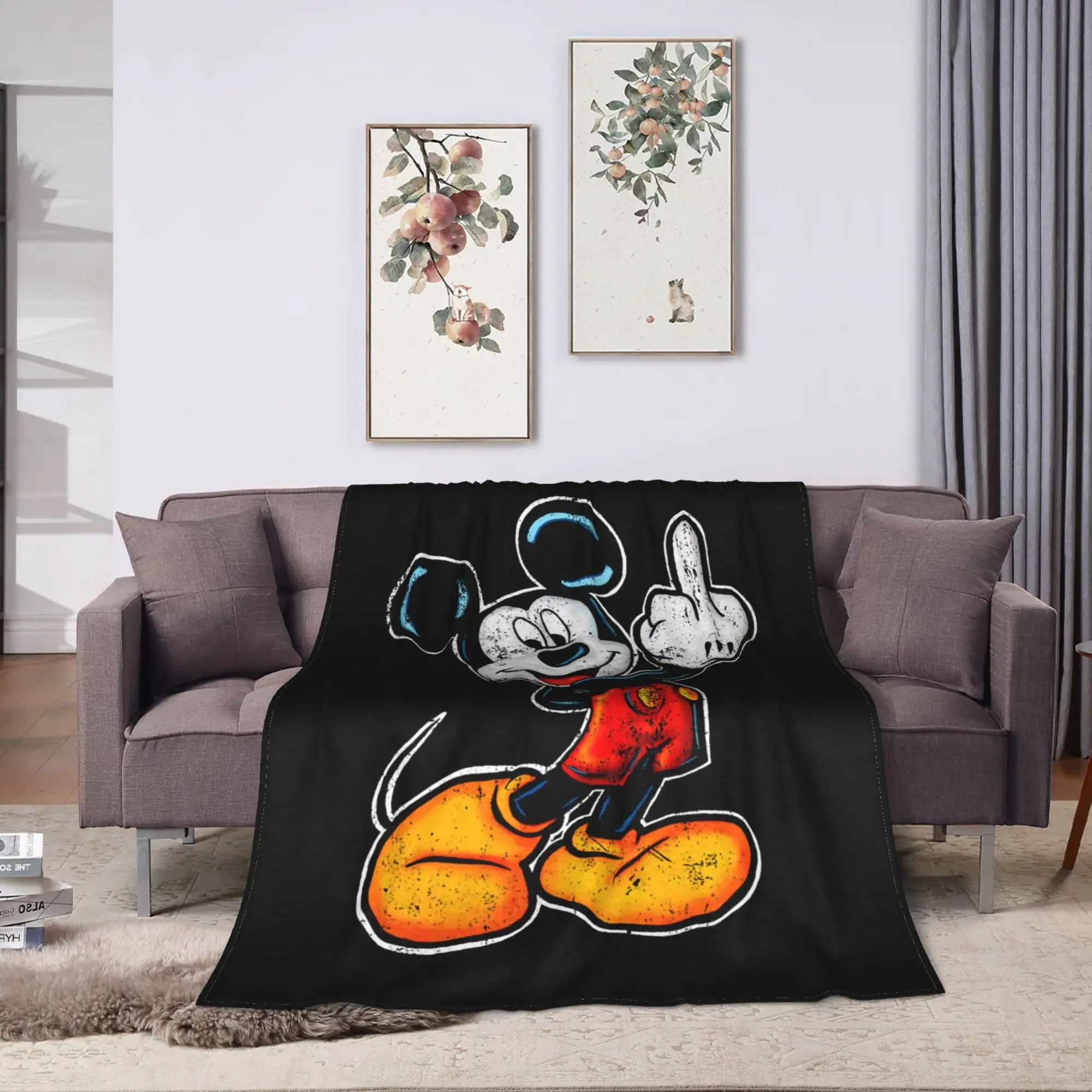 

Mickey Blankets Flannel All Season Cartoon Breathable Lightweight Throw Blankets for Home Bedroom Rug Piece