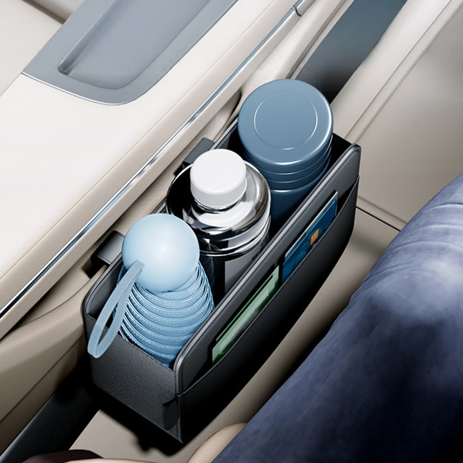 

Автомобильный карманный боковой держатель сиденья, многофункциональная сумка для хранения карт и билетов для бутылок с водой, газет