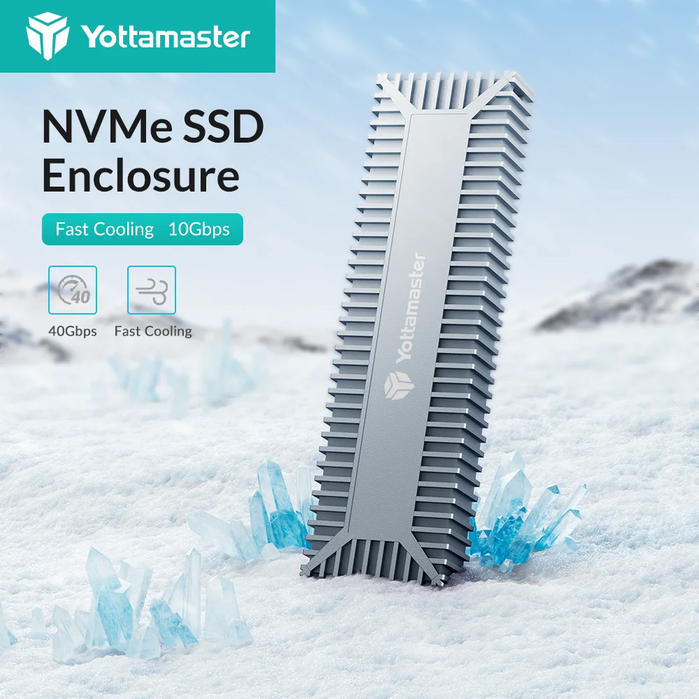 

Yottamaster M.2 NVMe SSD Enclosure USB3.1 GEN2 10Gbps High Speed External Hard Drive Case Type C NVMe PCIE SSD Box for PC Laptop