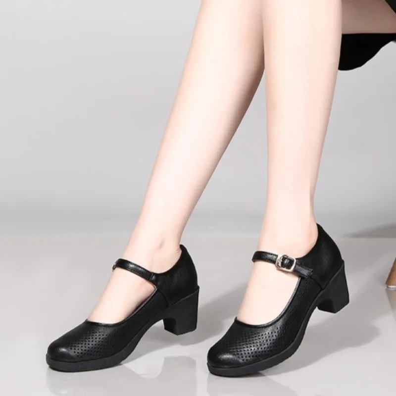 

Women's Summer Sports Dance Sandals Heels Work Womens Shoes Lightweight Size 42 High Heels Soft Sole Single Sandalias De Mujer