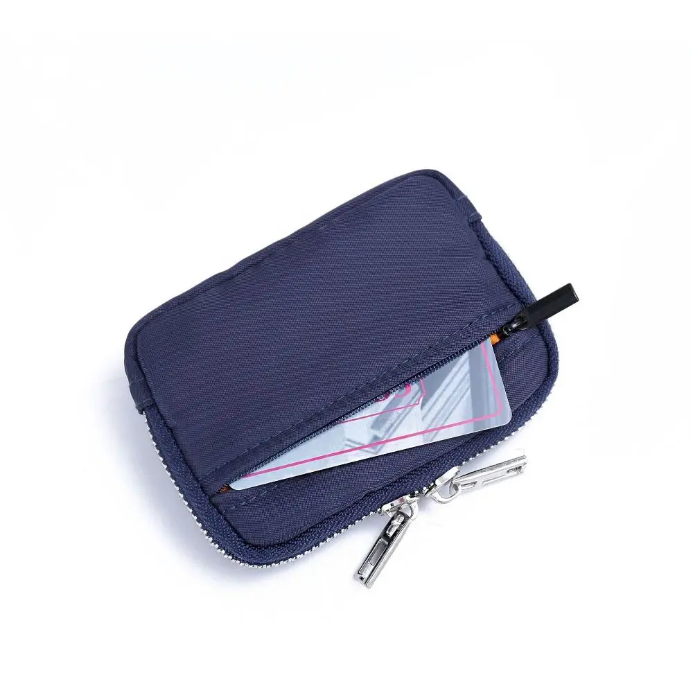 Portable Nylon Coin Purse RFID Anti-theft Korean Style Men Wallet Lightweight Zipper Pouch Mini Earbuds Storage Bag Girls