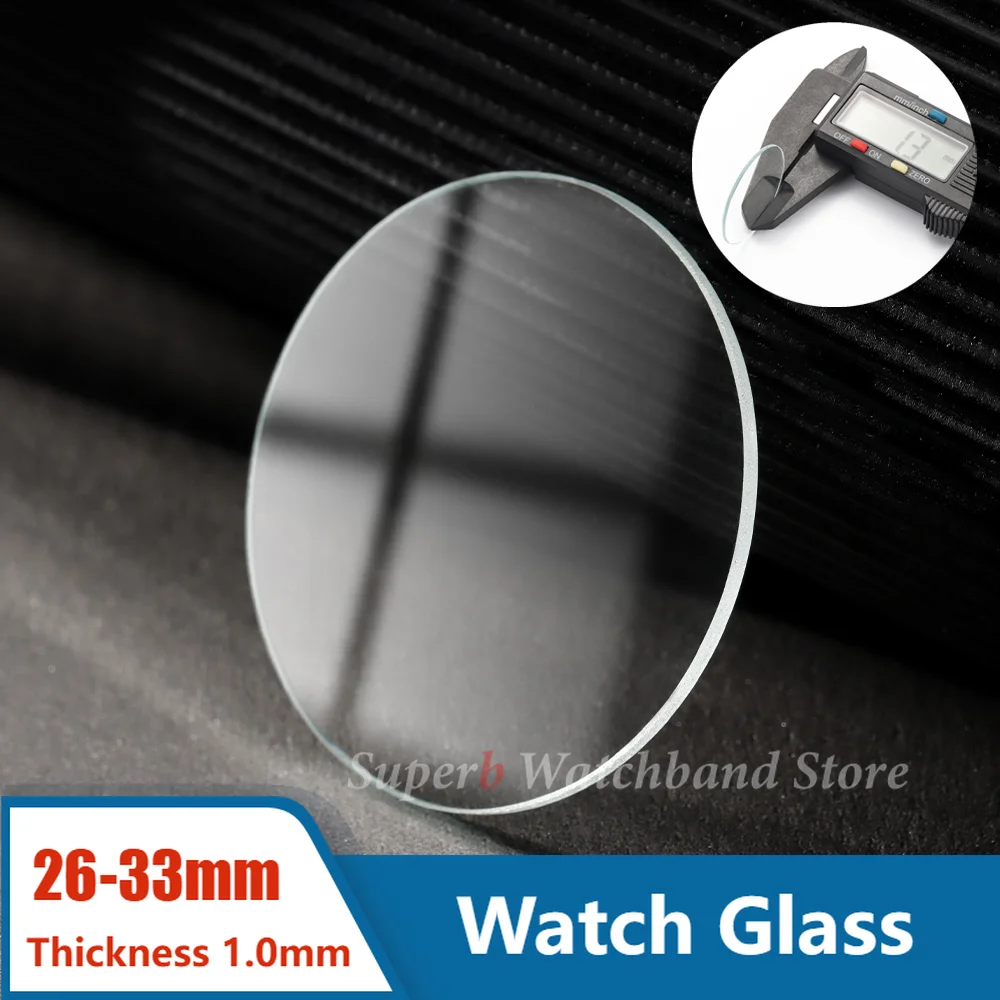 1/2PCS Flache Dicke 1,0mm Runde Uhr Glas Kristall 26mm-33mm Smart Uhr Ersatz objektiv Glas Spiegel Uhr Reparatur Werkzeuge