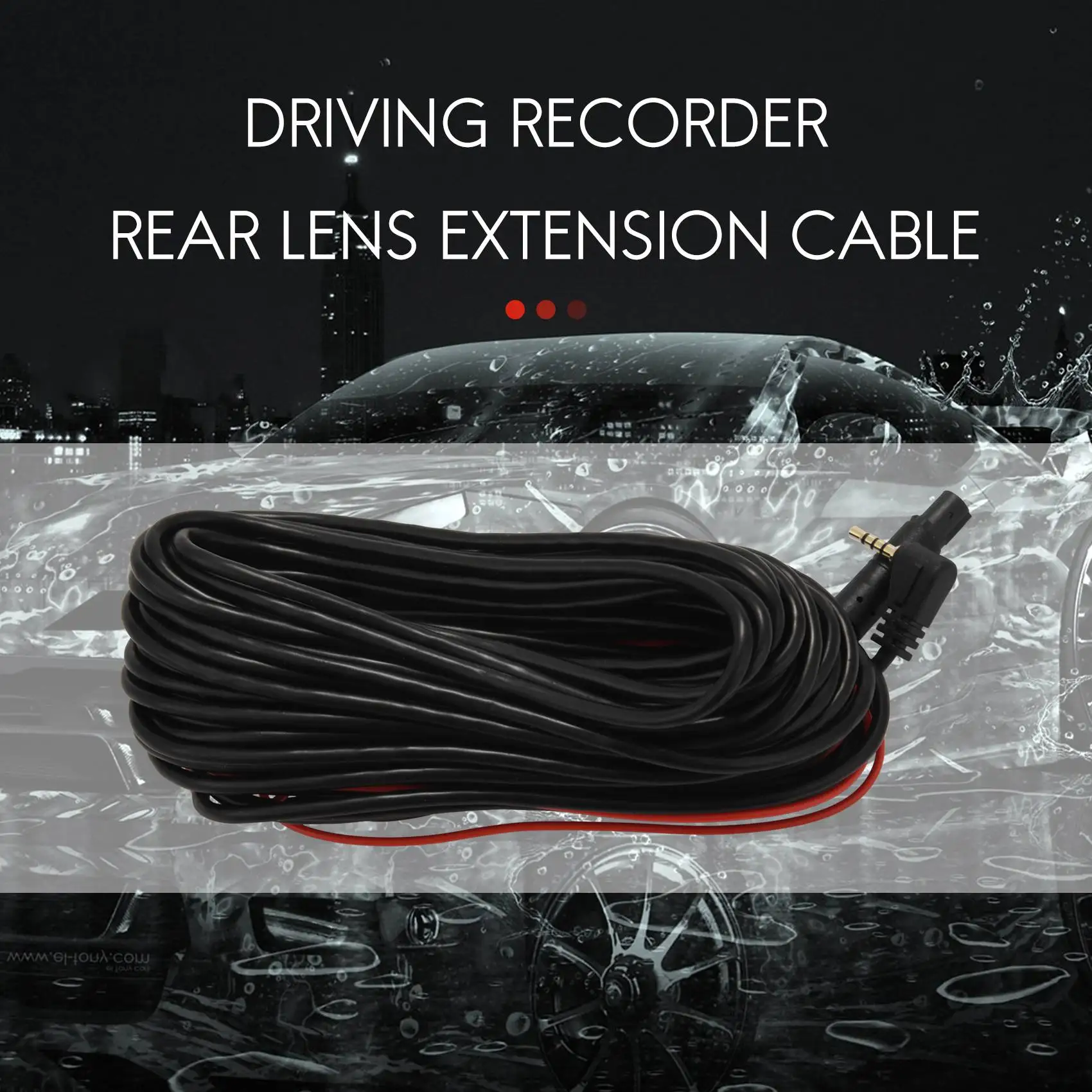 Longo Rear Lens Extension Cable para Condução Recorder, Gps Rear View Camera, 5 Pin, 5 Hole, 9 Meter Long Line