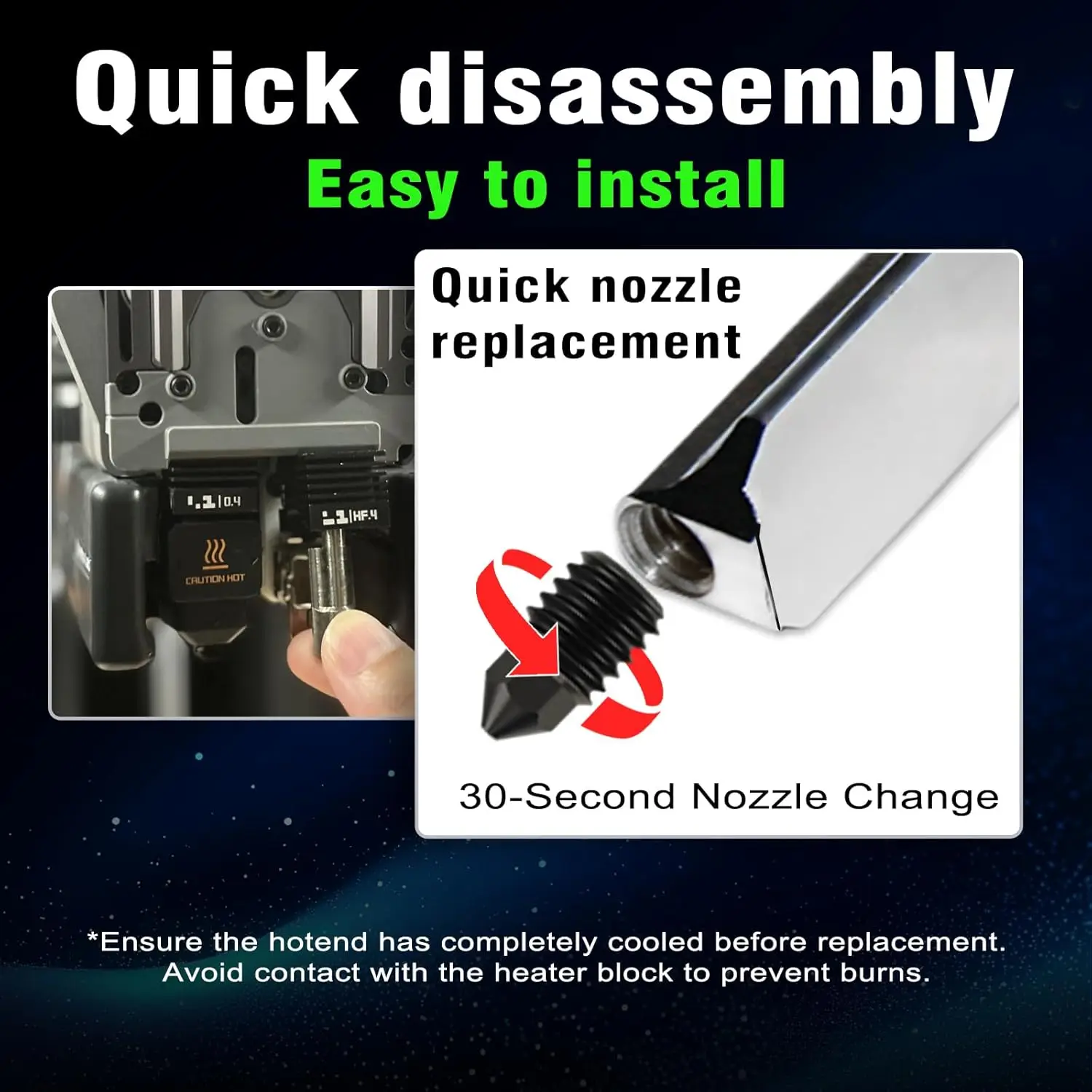 For P2S Hotend For Bambu Lab P2S/H2D/A1/A1 Mini Standard/High Flow Hotend High Quality Fast Precise Printing Removable nozzle